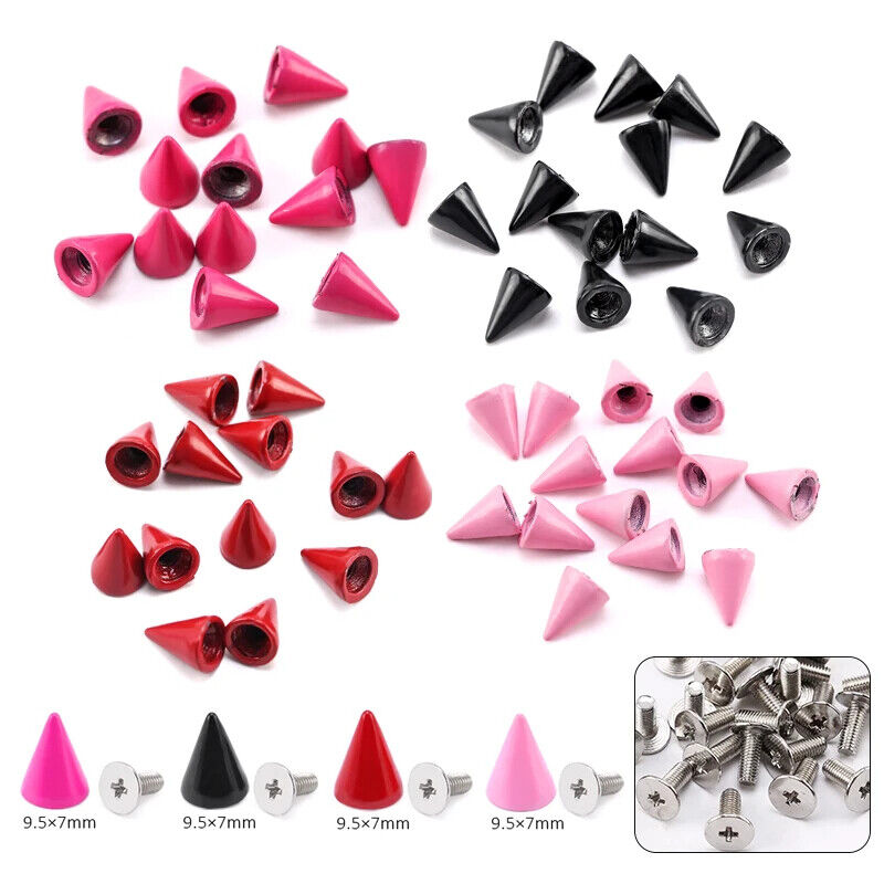 Studs & Spikes 25Pcs Punk Buttons Rivets Set DIY Craft Clothes Garment Screwback