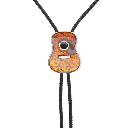 Men Bolo Tie Country Guitar Head Women American Western Cowboy Necktie 3.5x2.8cm