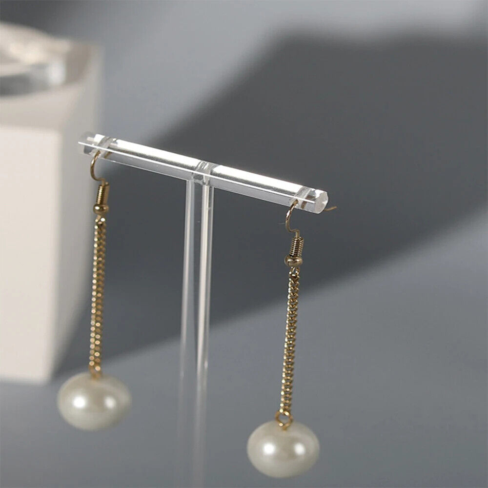 Jewelry Display Rack Clear Acrylic T Shape Drop Earrings Holder Organizer Stands