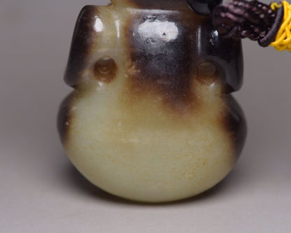 Chinese Antique Natural Hetian Jade Carved Exquisite Statue Pendant Jewelry Rare