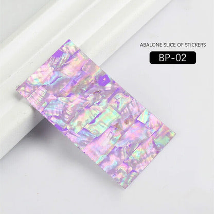 Nail Art Tool 3D Abalone Shell Slice Sticker Flakes Adhesive Decals DIY Manicure