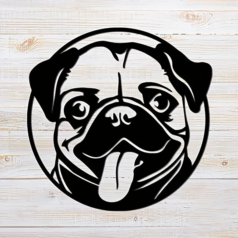 CIFBUY Pug Metal Wall Decoration, Pug Metal Wall Art, Pug Metal Wall Name Sign