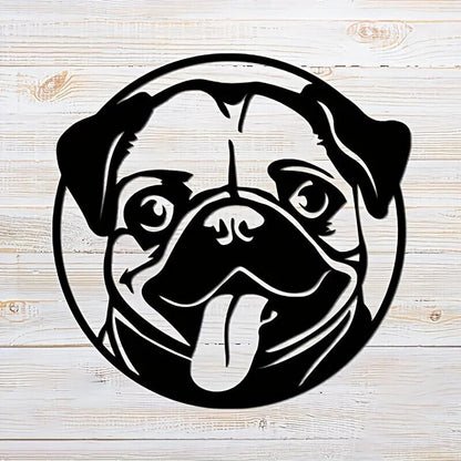 CIFBUY Pug Metal Wall Decoration, Pug Metal Wall Art, Pug Metal Wall Name Sign