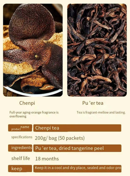 Ripe Pu-erh Black Tea Cooked Tea Dried Tangerine Or Orange Peel Yunnan Puerh Tea