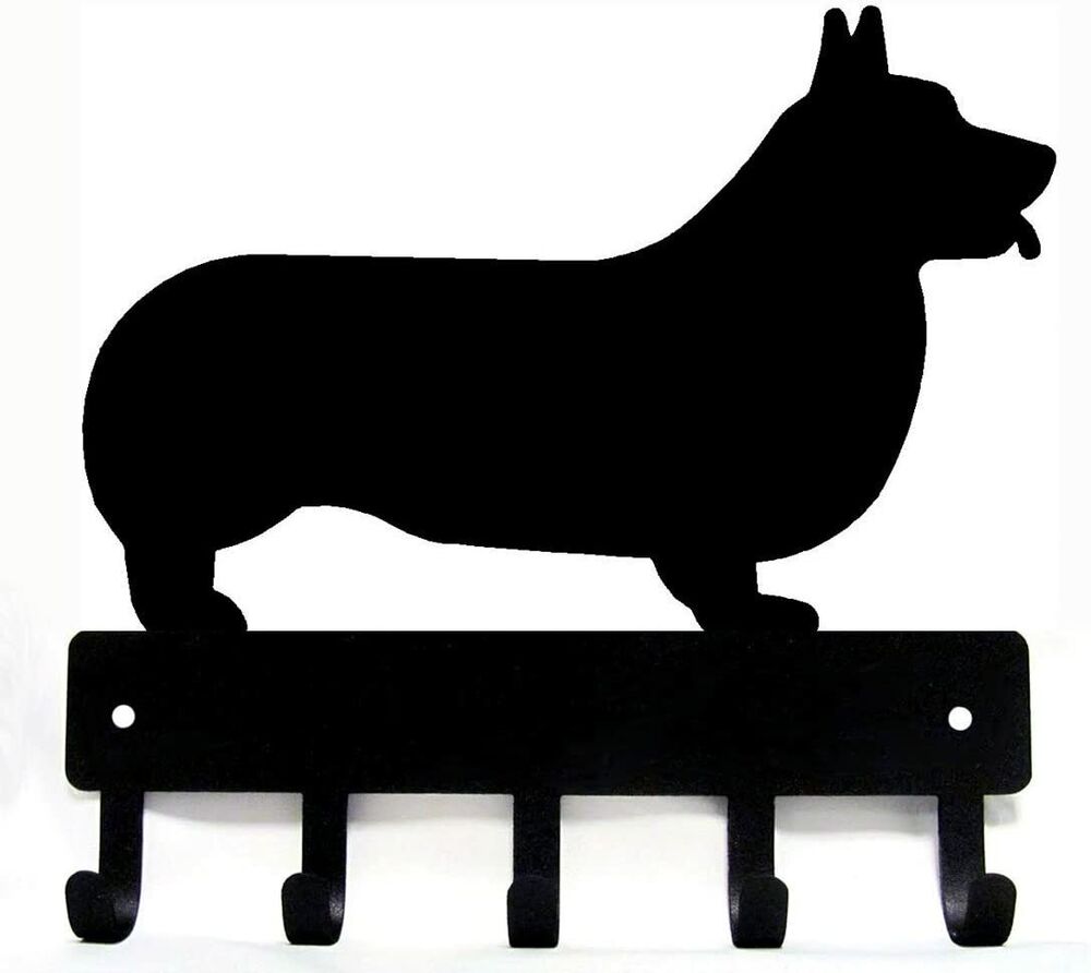Corgi Dog - Key Hooks & Keychain Holder - 6 Inch Wide/9 Inch Wide Metal Wall Art