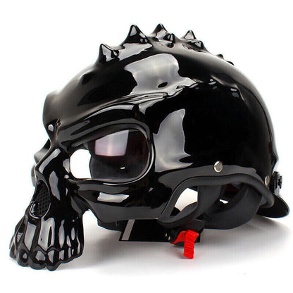 NEW Vintage Motorcycle Helmet Fashion Reversible Skull Half-Helmet For Men Women
