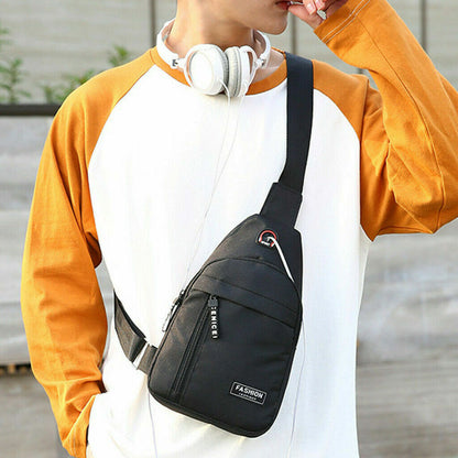 Men Nylon Shoulder Bags Sling Bag Sport Shoulder Chest Canvas Messenger Bag