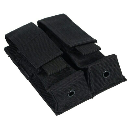 9mm Tactical Double Magazine Pouch Flashlight Holder Hunting Waist Belt Mag Bag