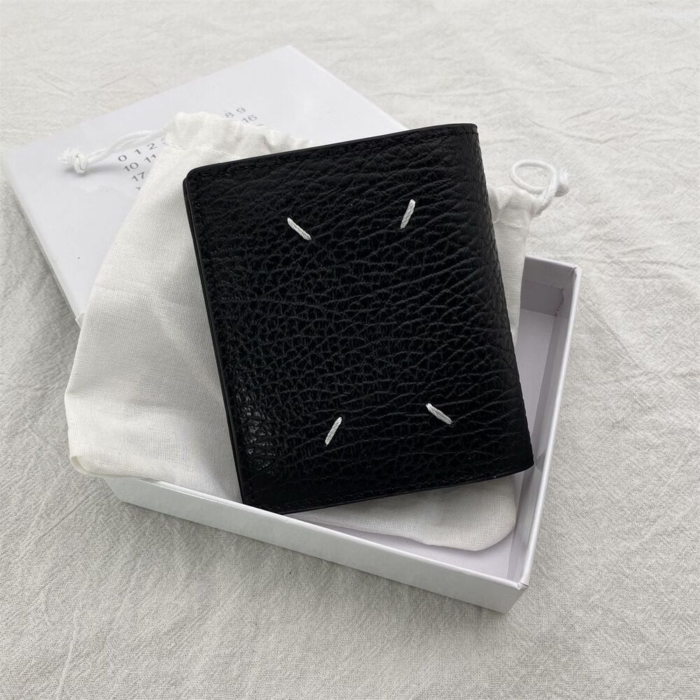 Cowhide Black Wallet Fashionable Simple Genuine Leather Wallet Card Bag 11*2*9CM