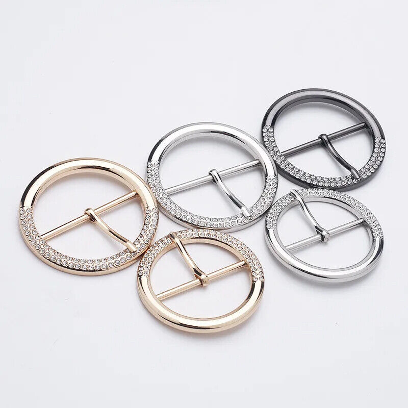 Belt Buckle Metal Pin Rhinestones Handbags Cuff Adjustment Dress Waistband Decor