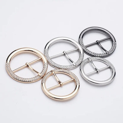 Belt Buckle Metal Pin Rhinestones Handbags Cuff Adjustment Dress Waistband Decor