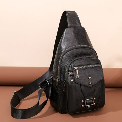 Women's Chest Pack PU Leather Shoulder Crossbody Chest Bags Women Handbags