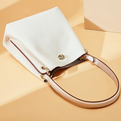 100% Genuine Leather Women's Elegant Handbags Bucket Bag Sling Shoulder Bag