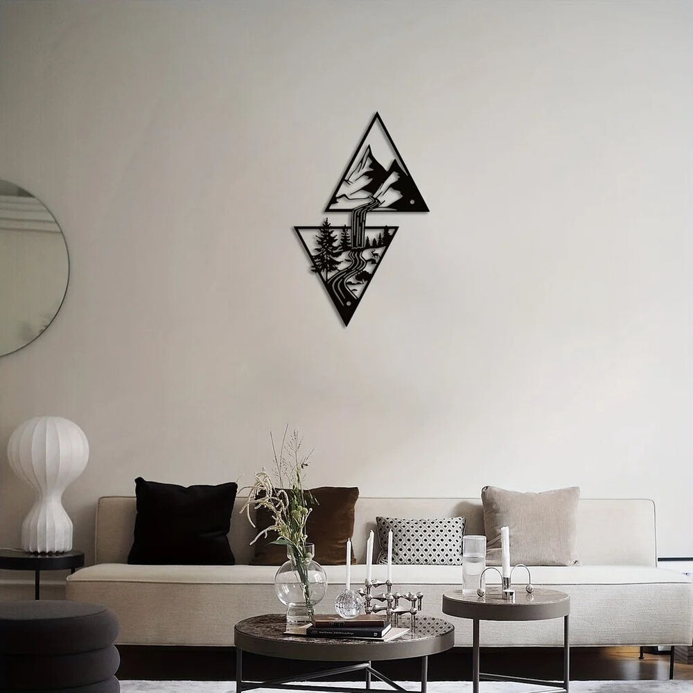 Mountain Wall Art Waterfall Metal Wall Art Ornaments Home Decor Metal Wall Art