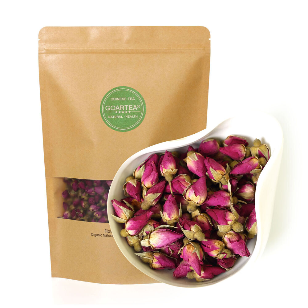 HELLOYOUNG250g Natural Red Rose Bud Dried Edible Petal Flower Chinese Herbal Tea