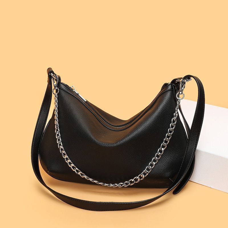 Genuine Leather Messenger Bag Chain Shoulder Bag High Quality Cowhide Handbag