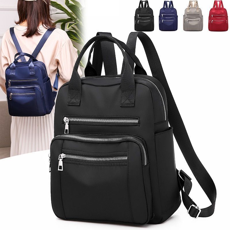 Backpack Traveling Waterproof Shoulder Bag Large Oxford Rucksack Black Purse 1PC