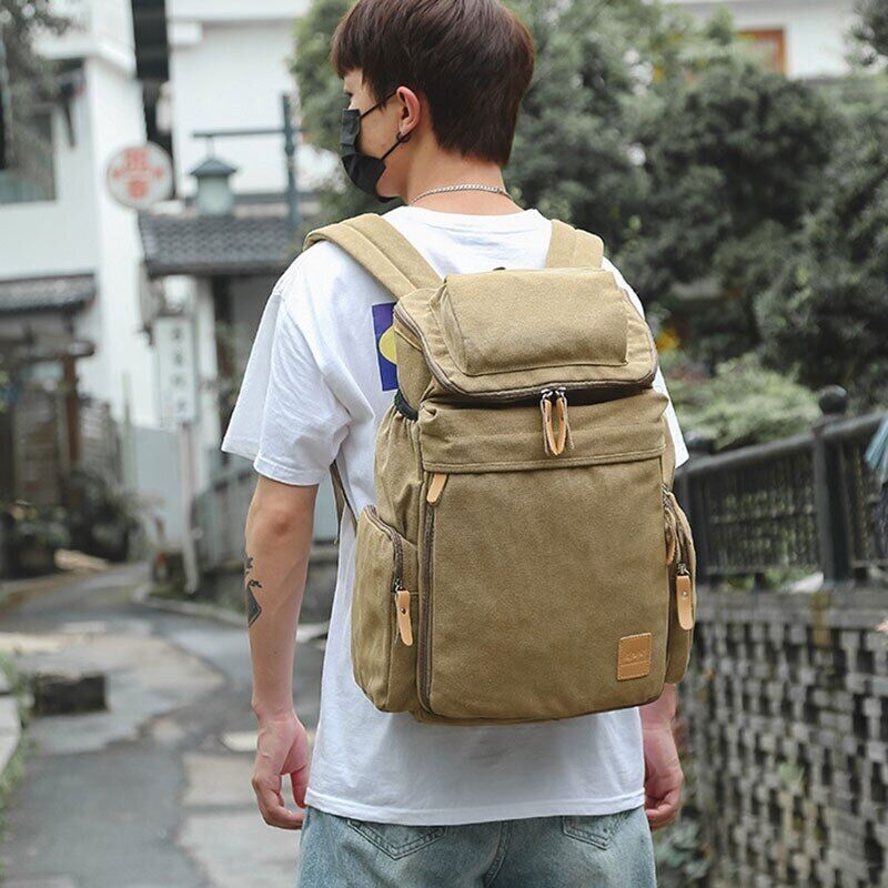 Canvas Travel Backpacks Men Casual Bag Bucket Bags Travel Bags