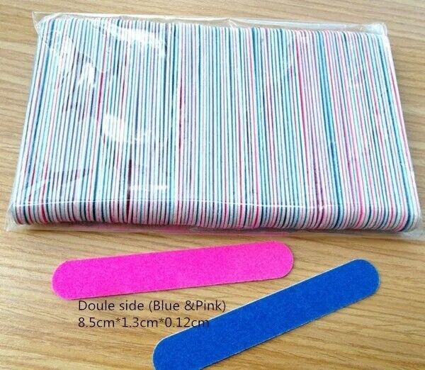Nail Files 100Pcs Professional Sandpaper Buffers Slim Crescent Grit 180-240 Tool