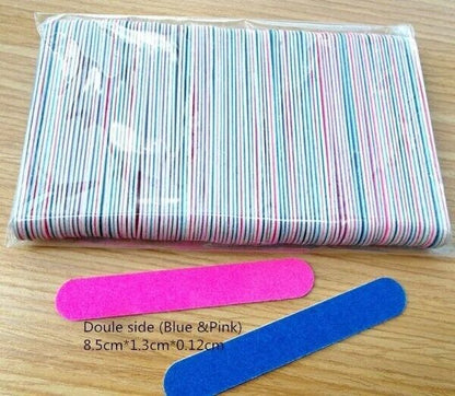 Nail Files 100Pcs Professional Sandpaper Buffers Slim Crescent Grit 180-240 Tool