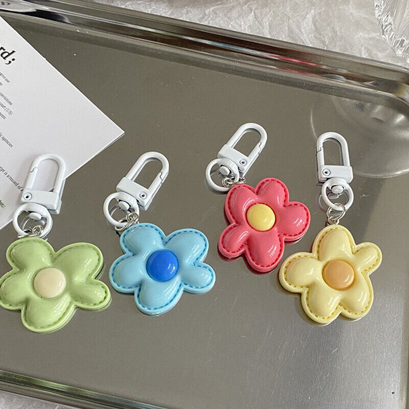 Colored Flower Keychain Heart Flower Bag Pendant DIY Candy Color Key Chains