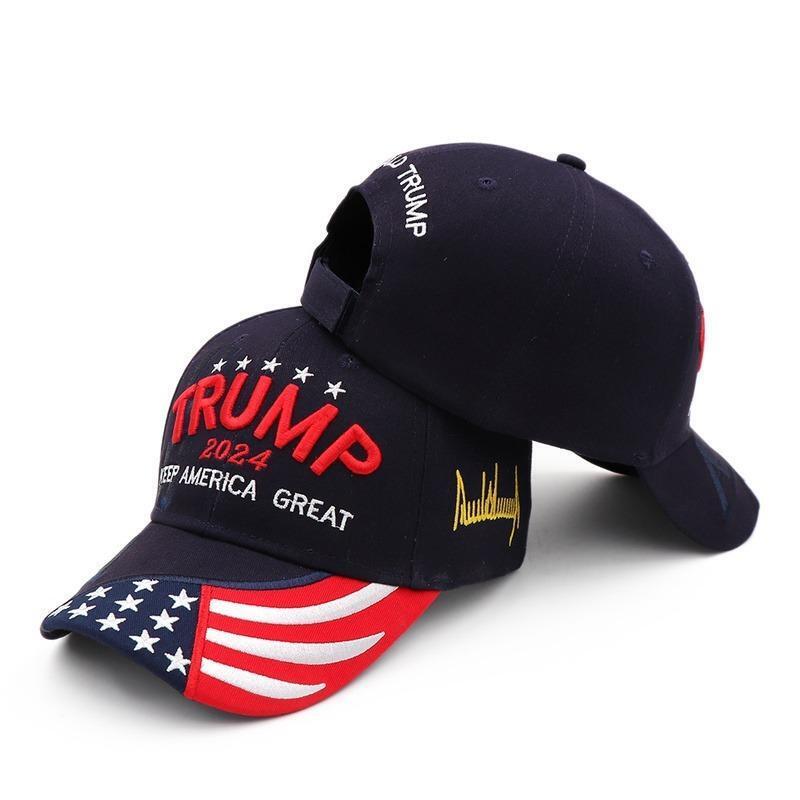 New Adjustable Trump 2024 Embroidered Hat Baseball Cap Black Red Us