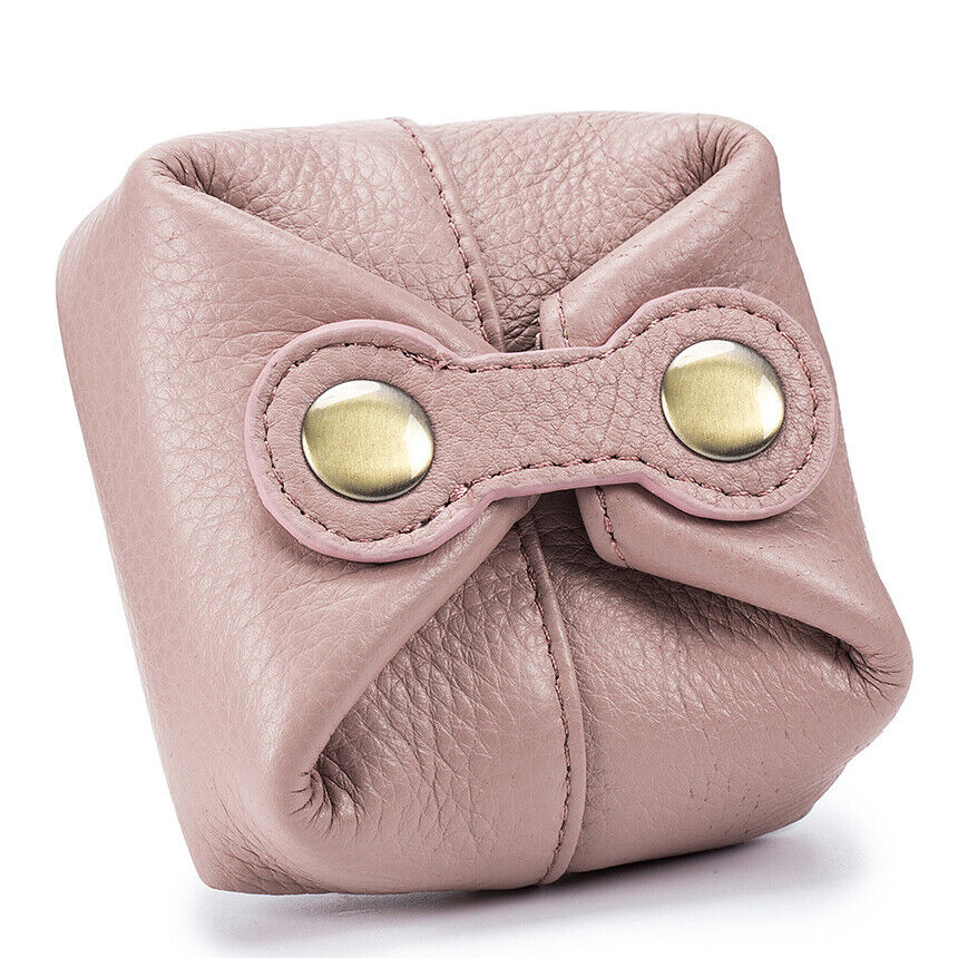 Handmade 100% Genuine Leather Cute Coin Lipstick Storage Bag Earphone Key Holder