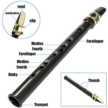 8 Hole Mini Portable Saxophone Pocket Sax C Key Instrument with Carrying Bag