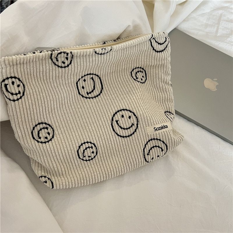 Corduroy Cosmetic Bag Handbags Purses Makeup Organizer Storage Bag Pencil Cases