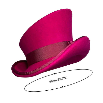 Cashmere Hat Asymmetric Top Hat Unisex Steam Punk Wool Party Costume Magic Cap