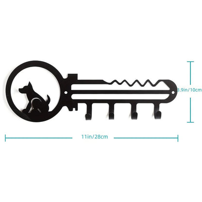 1pc Key Shaped Wall Rack, Wall Mounted Holder Rack With 4 Hanging Hooks
