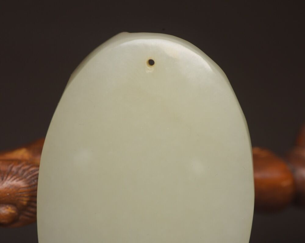 Chinese Natural Hetian Jade Carved Kwan Yin Statue Lucky Pendant Amulets Rare