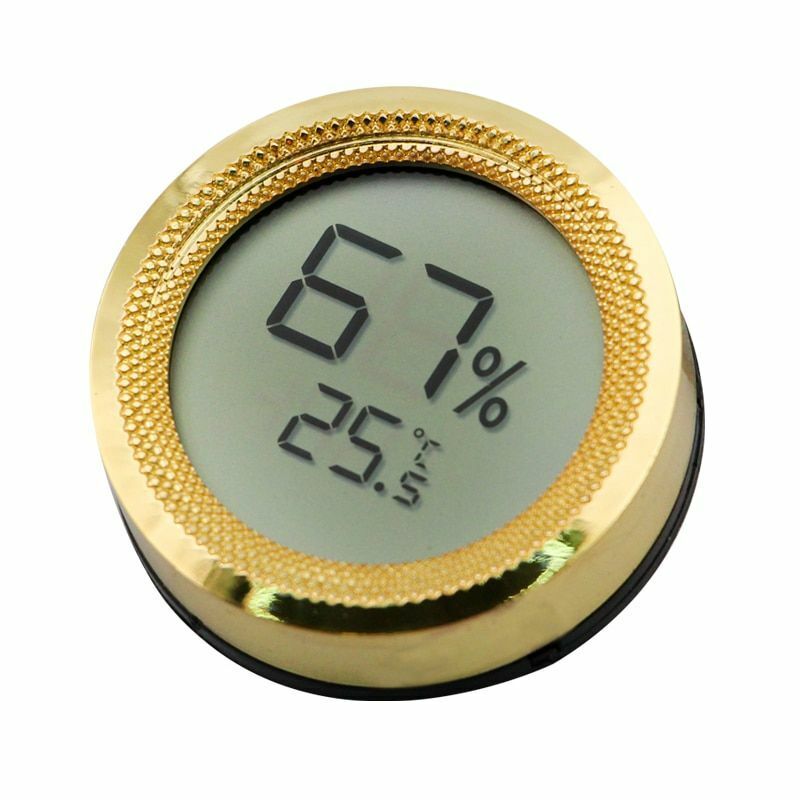 Cigar Humidor Hygrometer Gauge Thermometer Digital Humidity Meter Metal 44x14mm