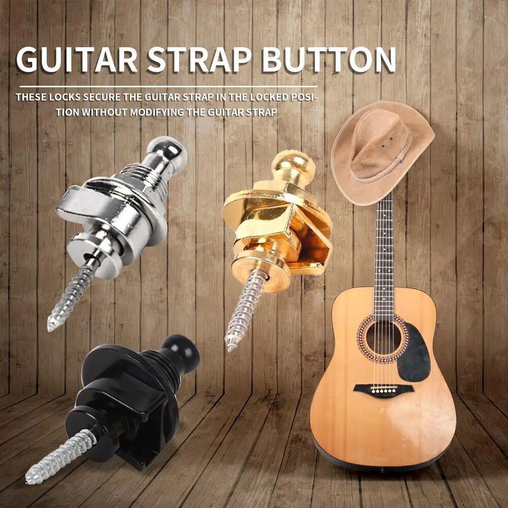 Electric Guitar Strap Lock Button Anti-slip Musical Instruments Belt Locks Kit
