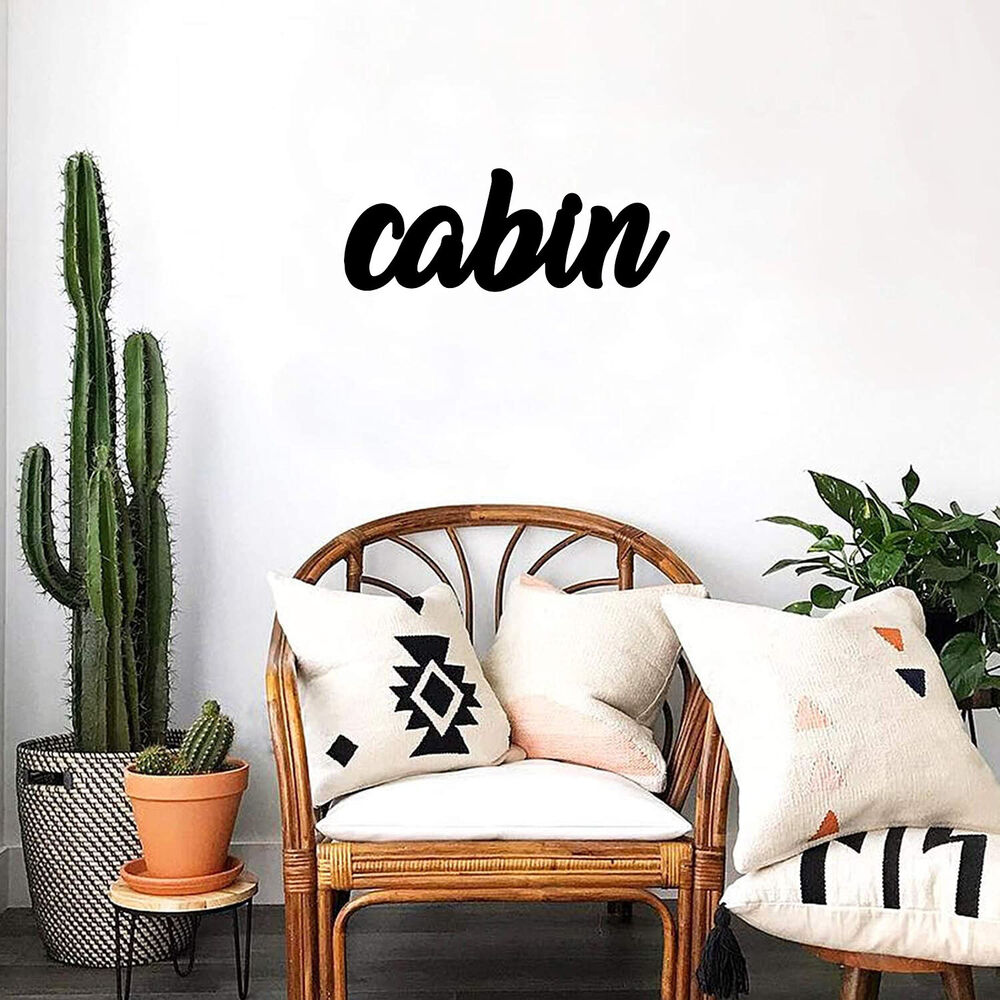 Cabin Word Metal Wall Art | 13" Long X 5" Wide