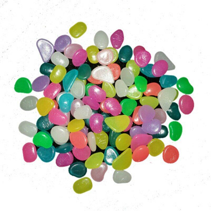 10Pcs Artificial Luminous Stone Glow in the Dark Pebbles Walkway Aquarium Decor
