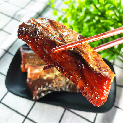 湘岳香辣味鱼尾鱼排即食海味小零食休闲小吃食品 Xiangyue Spicy Fish Tail Steak Ready To Eat