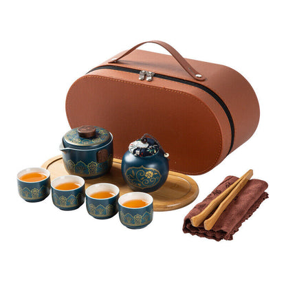 Outdoor Office Camping Tea Ceramic Set Porcelain Chinese Gongfu Tea Cup Set