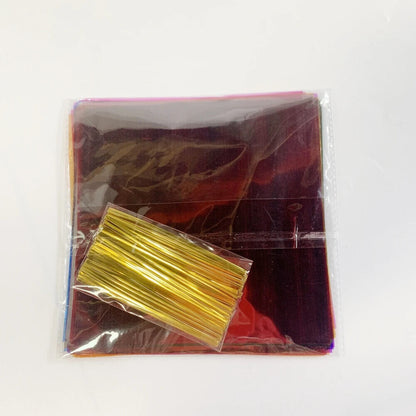Candy Gift Wrapping 80Pcs Mixed Color Cellophane Plastic Film Food Grade 19x19cm