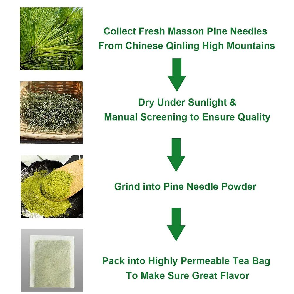 2023 FullChea Wild Masson Dried Pine Needle Tea Bags 40 Teabags 2.5g/bag