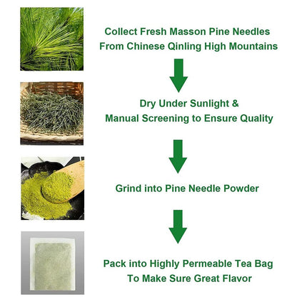 2023 FullChea Wild Masson Dried Pine Needle Tea Bags 40 Teabags 2.5g/bag