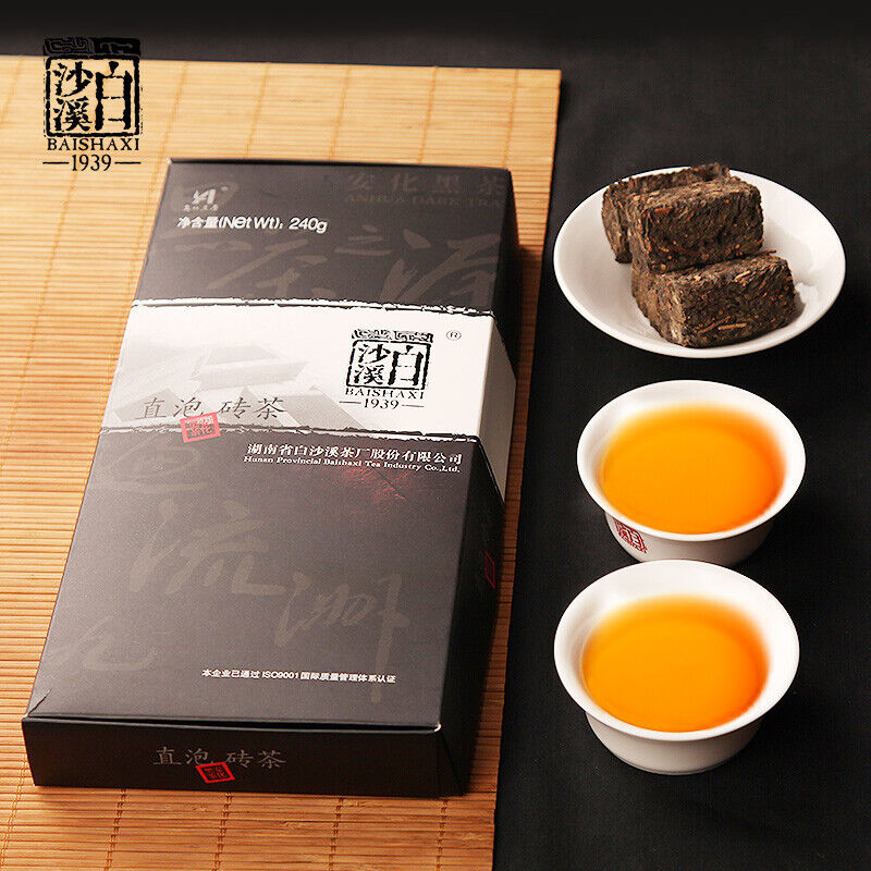 Hu Nan Baishaxi Instant Assorted Black Tea Brick Anhua Dark Tea Fu Cha 240g