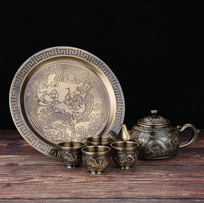 High grade retro bronze tea set creative kungfu tea set