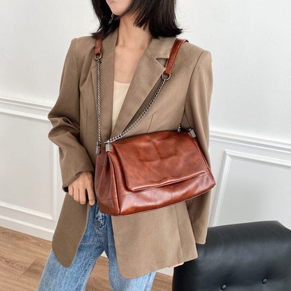 Women Shoulder Bags Chain Crossbody Bag Soft PU Leather Lady Shopper