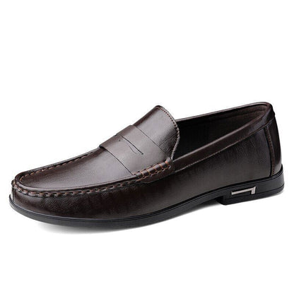 Autumn Spring Mens Loafers Shoes Leather Loafer Black Brown