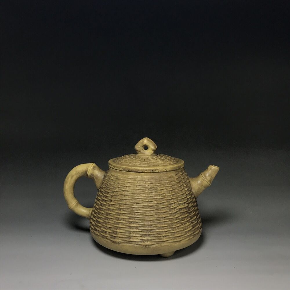 vintage chinese yixing purple clay teapot zisha ceremony carving Collectible art