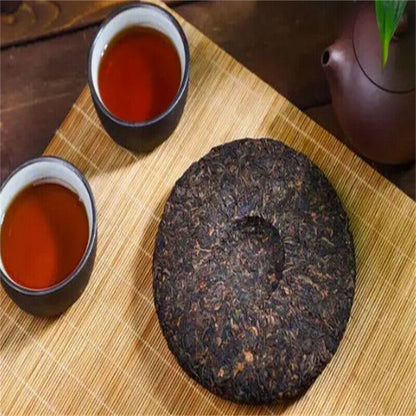 100% Natural Shu Puer Tea Ripe Tea 2008 yr Sanpa Lao Ban Zhang Ripe Puerh 357g