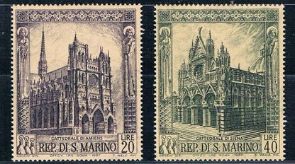 San Marino Post Stamp 1967 World Famous Cathedral Sculpture Complete Set 5 Piece