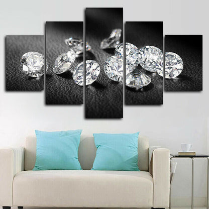 Diamonds Jewellery Photography 5 Panel Canvas Print Wall Art Poster Home Decor