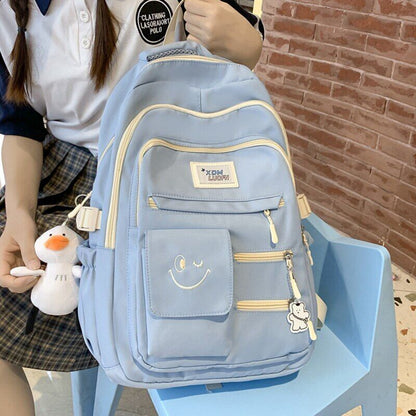 Women Nylon Laptop Men Travel School Bag Student Girl Boy Book Bag Backpack
